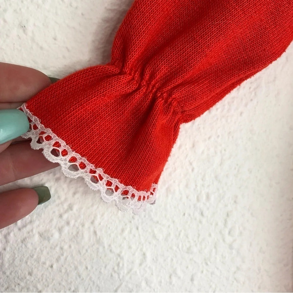 Vintage Carter’s pajama set footed red 2 piece little girl size 1 year - Picture 7 of 9